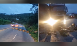 Motorista escapa por pouco; PRF alerta para risco de acidentes. Foto = divulgação PRF.