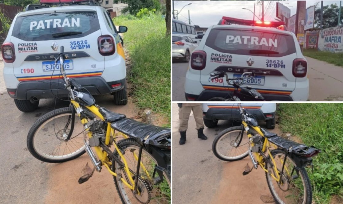 Operações da Polícia Militar focam em ciclomotores conduzidos por adolescentes, removendo dois veículos. Foto = divulgação PMMG.