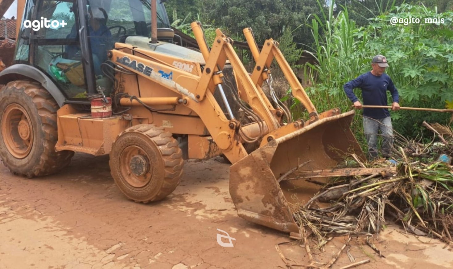 Defesa Civil e equipes municipais trabalham para restaurar a normalidade em Santa Rita de Ouro Preto. Foto = reprodução Prefeitura de Ouro Preto.