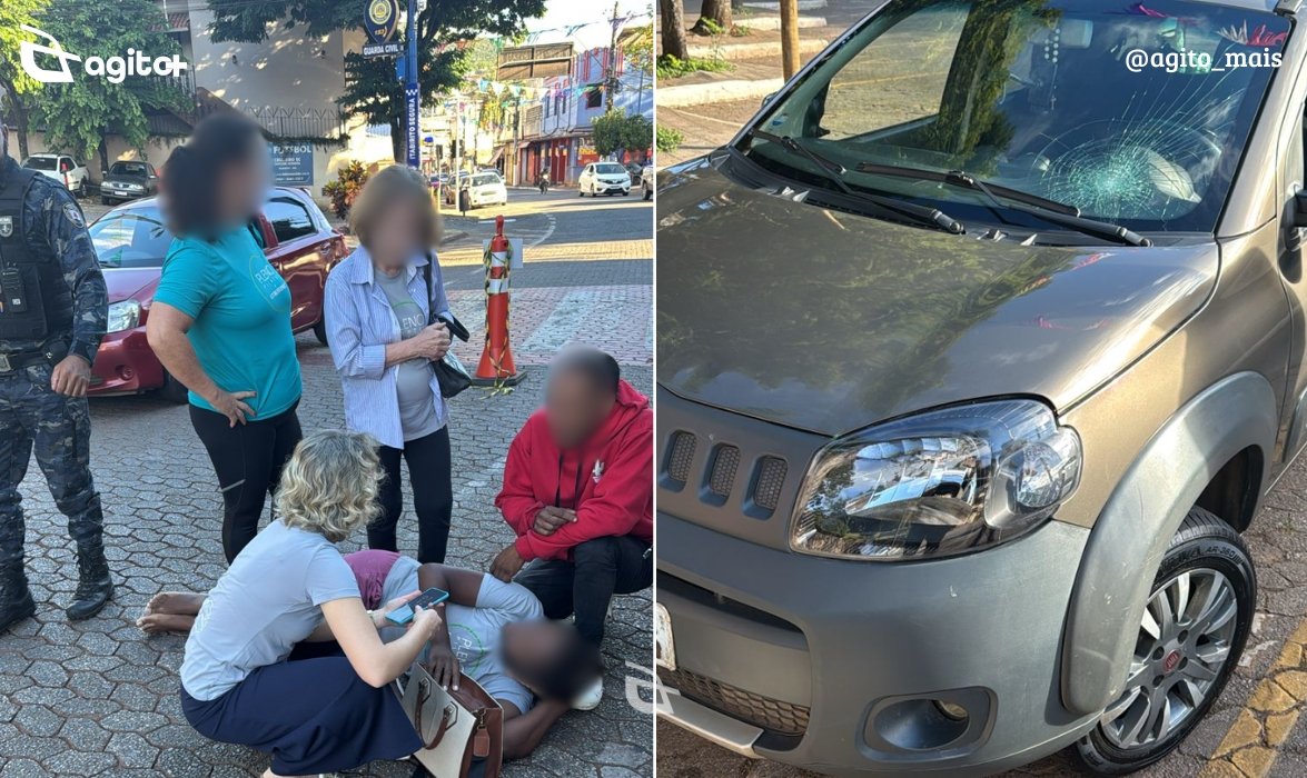Vítima foi levada à UPA após ser atropelada enquanto atravessava na faixa de pedestres; motorista não possuía CNH. Foto = enviada ao Agito Mais.