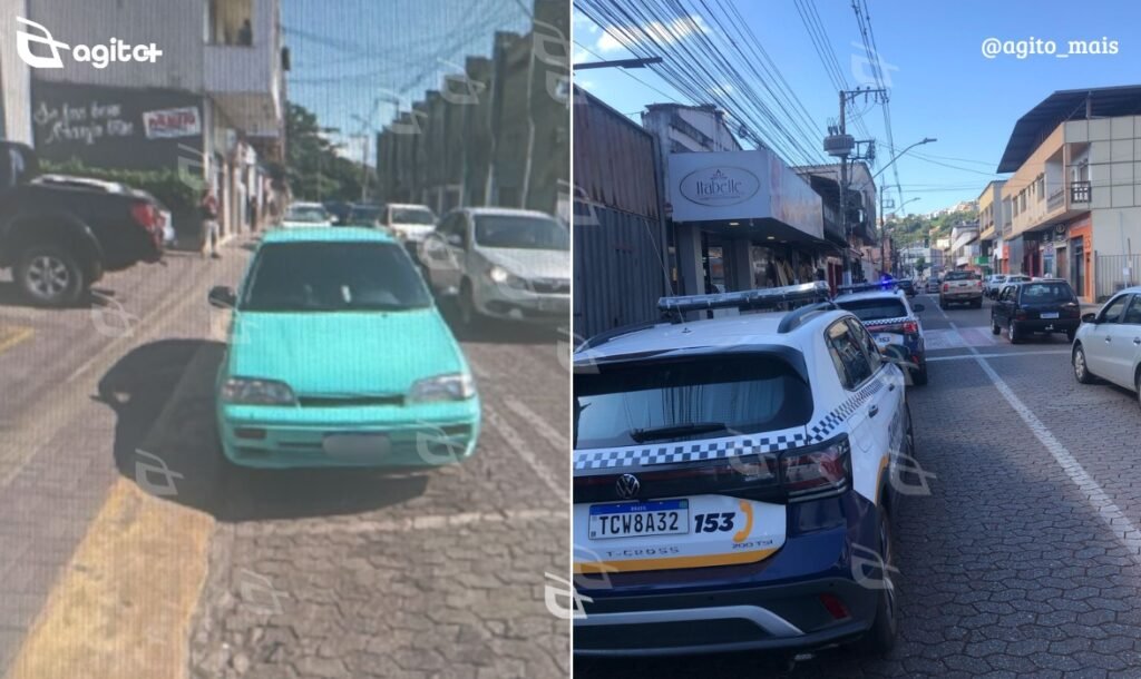 Incidente na Avenida Queiroz Júnior envolve pedestre, casal e resulta em mordida, imobilização e danos a veículo. Foto = enviada ao Agito Mais.