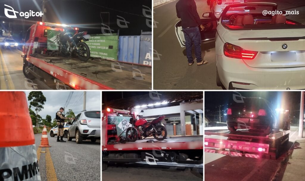 Operação mira motos com placas levantadas, escapamentos alterados e condutores sem habilitação. Foto = enviada ao Agito Mais.
