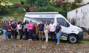 Equipe de Conselheiro Lafaiete conhece modelo itinerante que leva assistência social a comunidades rurais e quilombolas. Foto = divulgação Prefeitura de Ouro Preto.