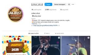 Conta não oficial utiliza o nome do evento para divulgar informações erradas e conteúdo impróprio. Foto = reprodução Instagram não oficial da Julifest.
