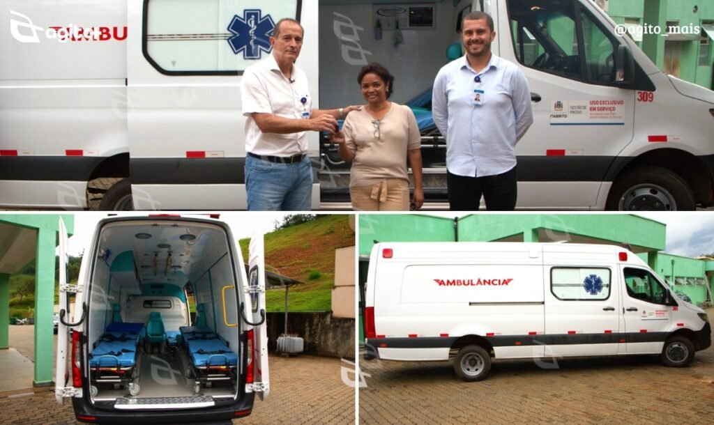 Novo veículo do sus municipal acomoda até quatro pacientes e garante conforto no transporte eletivo. Foto = divulgação Prefeitura de Itabirito.