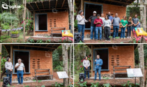 Prefeitura de Itabirito e Herculano Mineração entregam o Espaço Amaranthe, área de convivência construída com técnicas sustentáveis e materiais reaproveitados. Foto — divulgação Prefeitura de Itabirito.