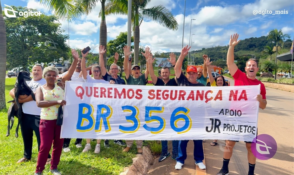 A manifestação, marcada para o feriado de Tiradentes, foi organizada por moradores e lideranças locais e contou com apoio das autoridades de segurança pública. Foto — Hugo Avelino/Agito Mais.