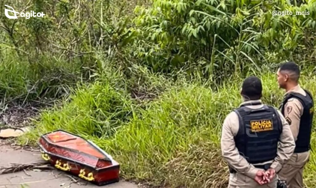 Objeto foi localizado por um morador na manhã desta quinta-feira (24), no bairro Bauxita. Polícia Civil investiga o caso. Foto — Antônio VEloso/Itatiaia.