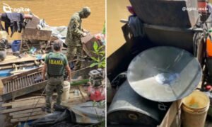 Sete suspeitos de garimpo ilegal são detidos em ação que mobilizou forças de segurança estaduais e federais. Foto — Polícia Militar.