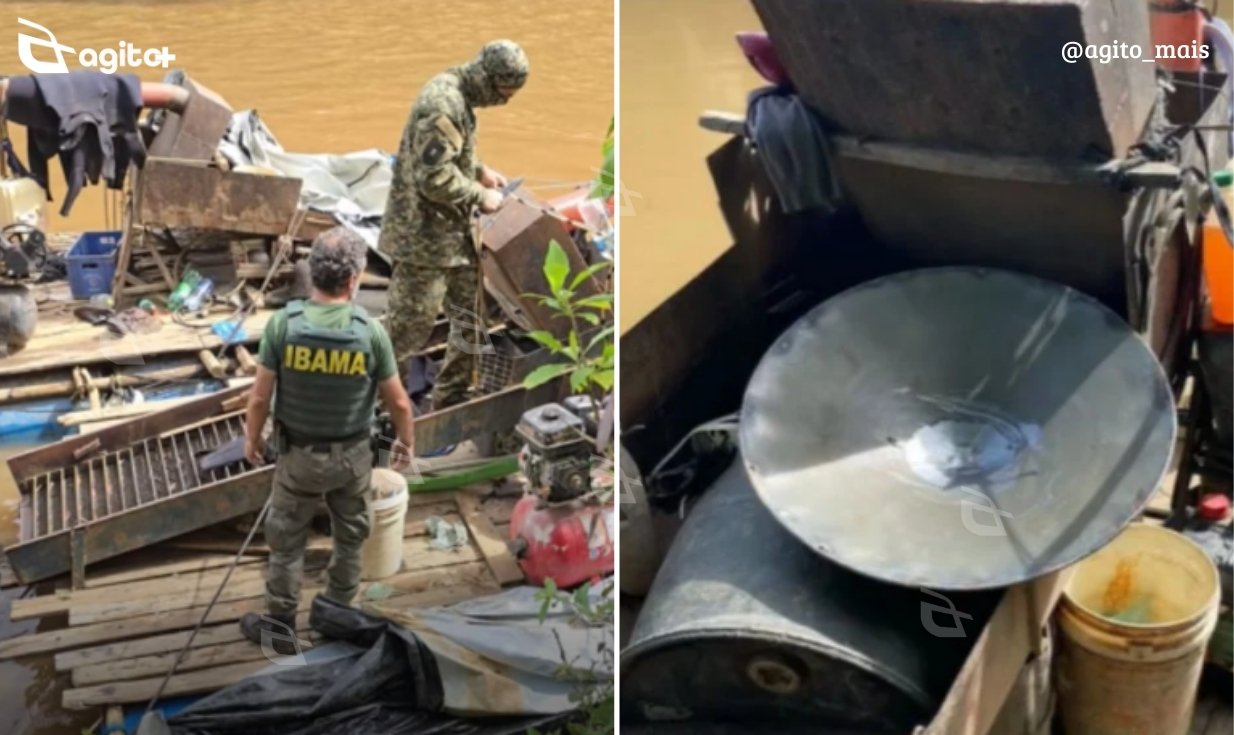 Sete suspeitos de garimpo ilegal são detidos em ação que mobilizou forças de segurança estaduais e federais. Foto — Polícia Militar.