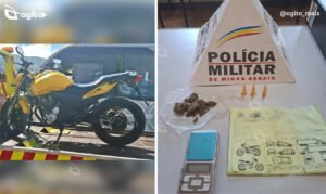 Militares apreendem cocaína, maconha e balança de precisão após fuga de suspeitos por trilha no bairro Santa Cruz. Foto — Polícia Militar.
