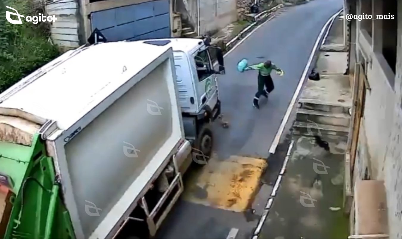 Internautas se dividem após cão ser atropelado durante coleta de lixo no bairro Tombadouro; vídeo do momento circula nas redes sociais. Foto — reprodução redes sociais.