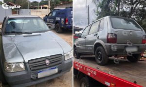 O carro foi encontrado abandonado no bairro Portões, zona rural de Itabirito. Foto — Guarda Municipal de Itabirito.