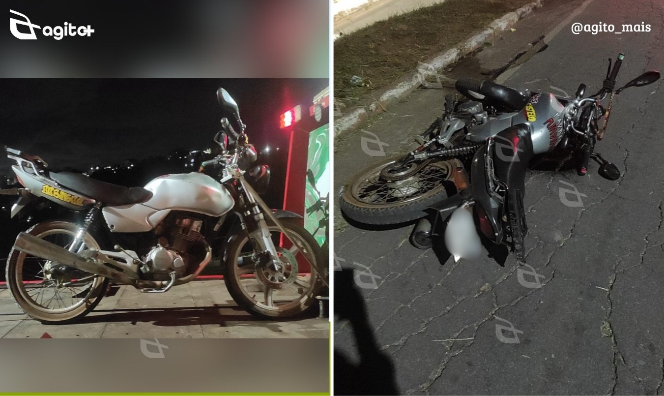 Motocicleta com placa irregular foi flagrada pela PM em Itabirito; condutor não era habilitado. Foto — Polícia Militar.