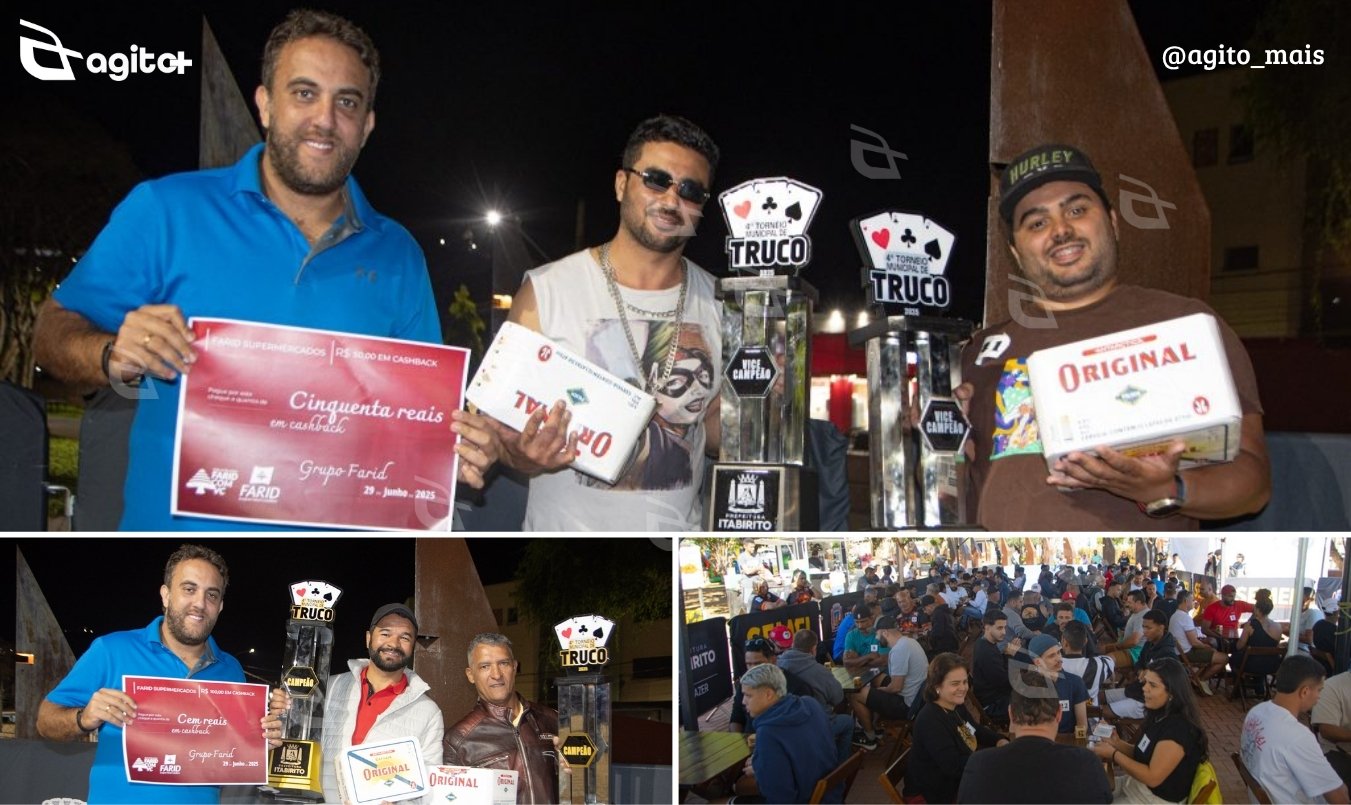 Torneio de truco reuniu jogadores da cidade na Praça do Centenário com clima de confraternização. Foto — Prefeitura de Itabirito.