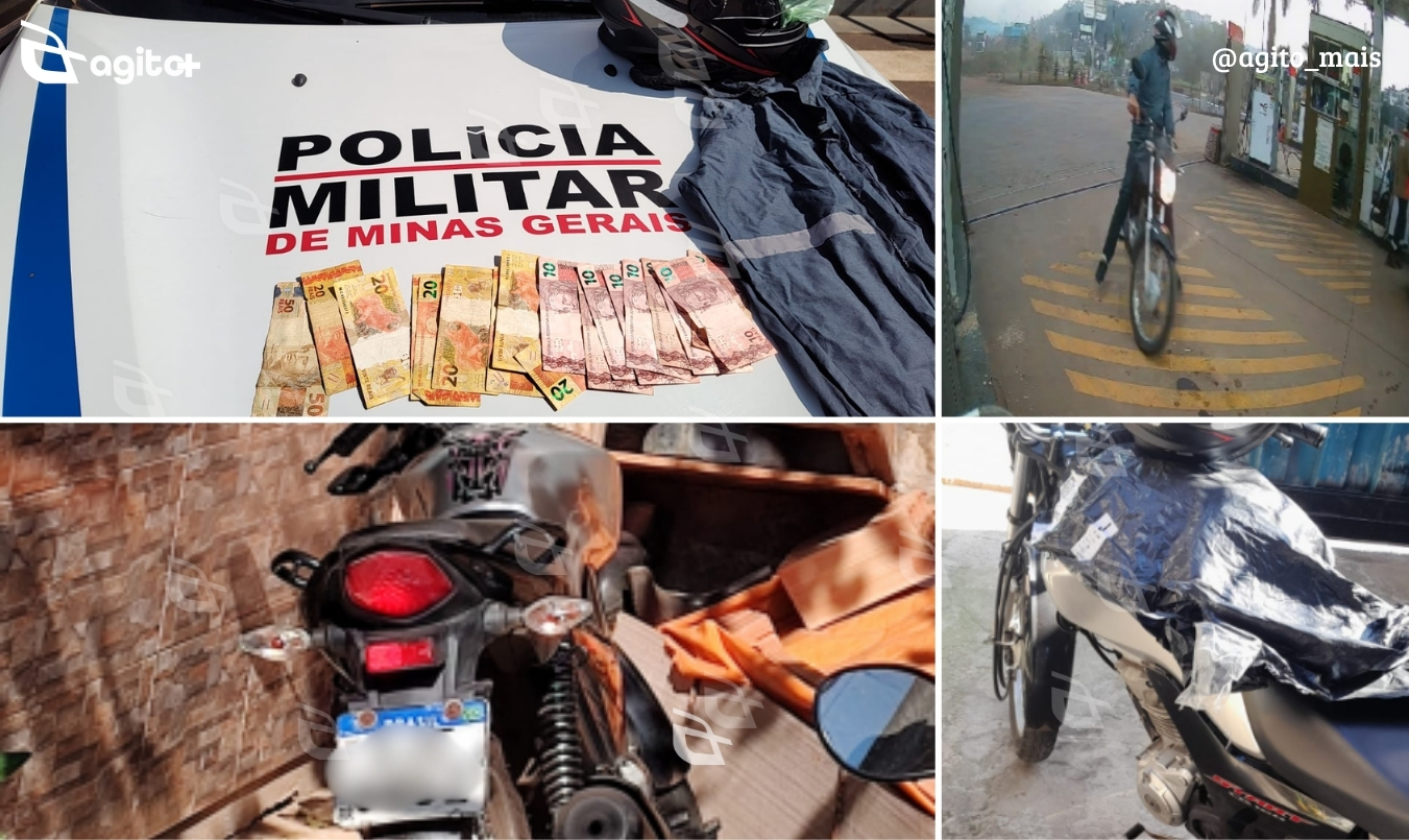 Suspeito foi localizado no bairro Pedra Azul, onde confessou o roubo e indicou onde havia escondido parte do valor subtraído durante a ação. Foto — Polícia Militar.