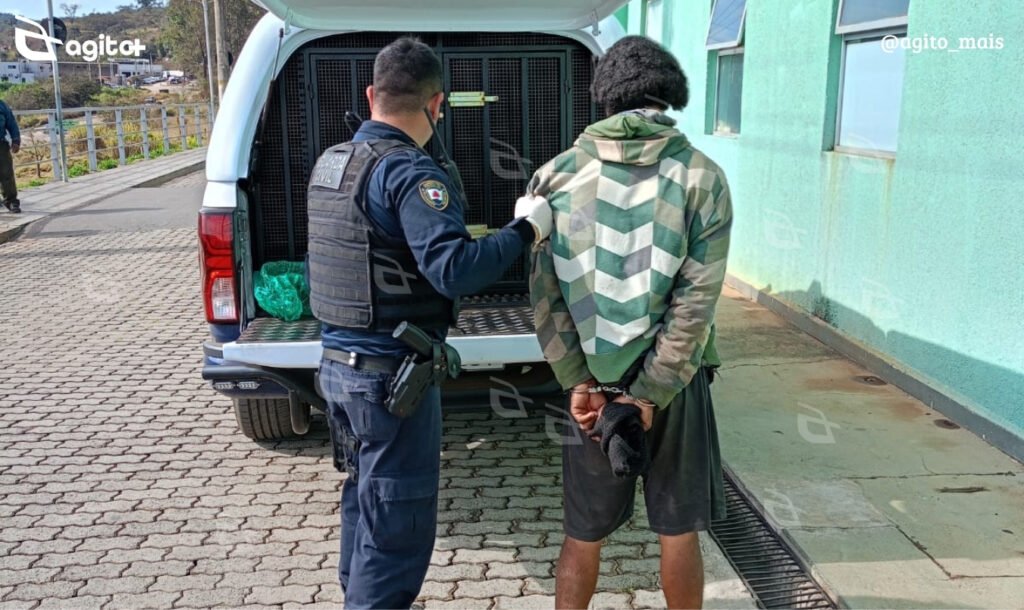 Indivíduo resistiu à abordagem da Guarda Civil Municipal e tentou fugir após omitir identidade. Foto — Guarda Municipal de Itabirito.