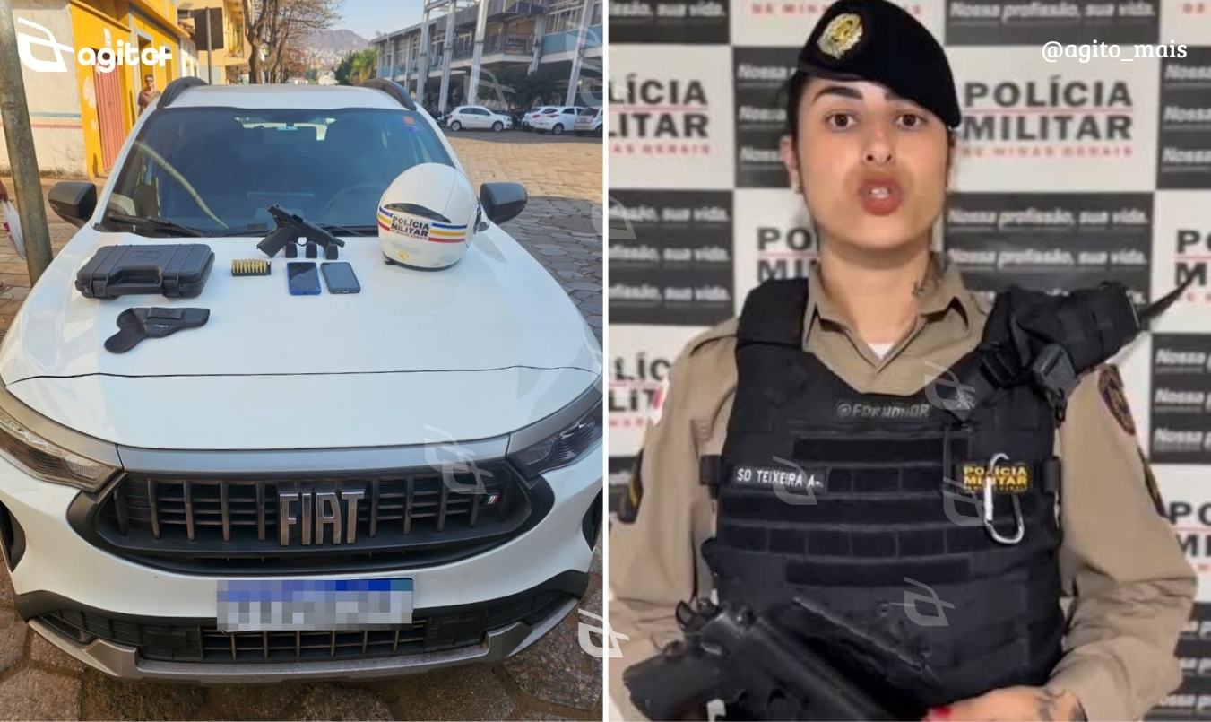 Veículo é abordado após denúncia de ameaça com arma de fogo durante conflito no trânsito. Foto/Vídeo — Polícia Militar.