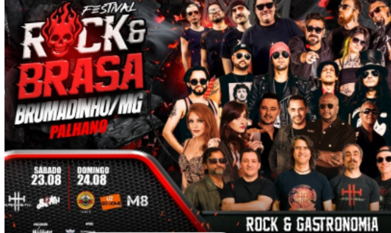 Evento gratuito em Brumadinho terá dois dias de shows de rock, tributos e gastronomia variada. Foto — Sympla