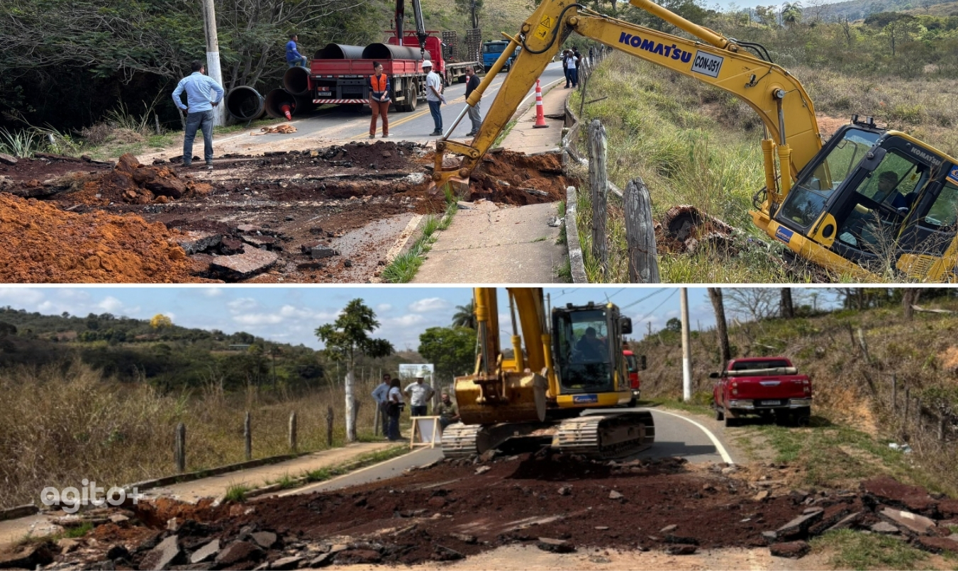 intervenções iniciadas em setembro reforçam estrutura urbana e ampliam segurança no distrito. Foto — Prefeitura de Ouro Preto.