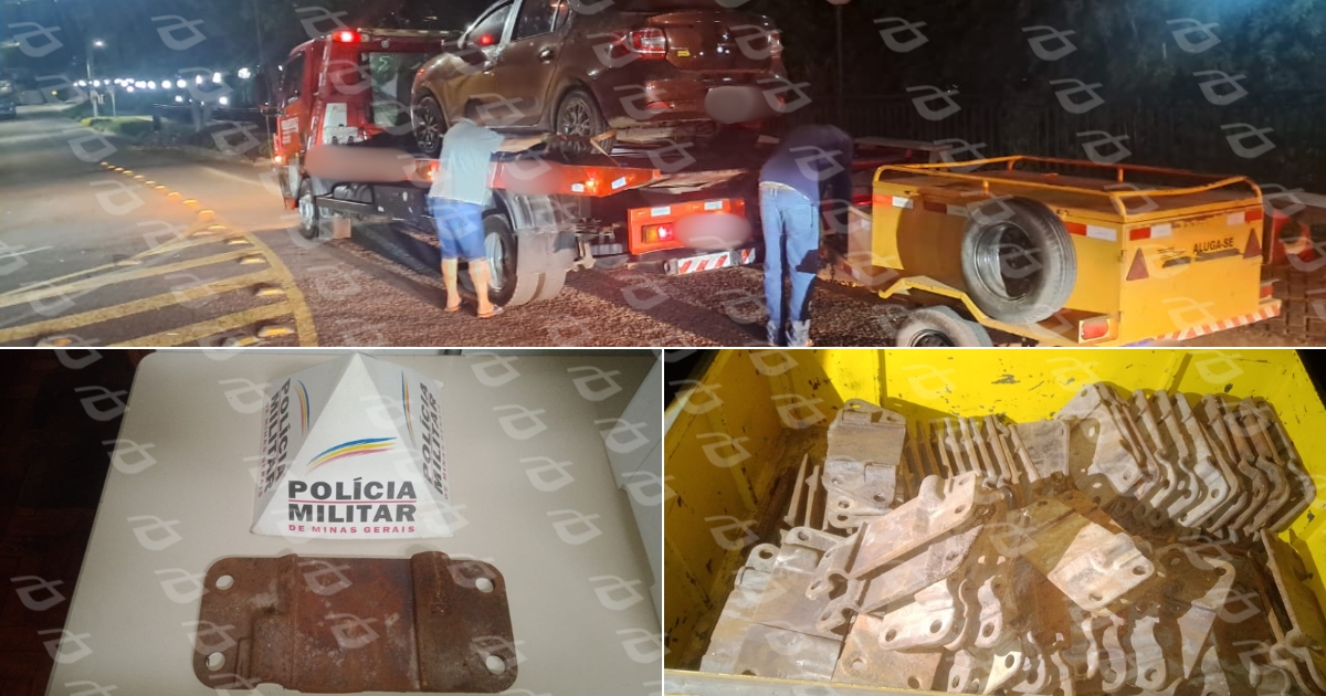 Veículo com carretinha foi interceptado no perímetro urbano após denúncia e rastreamento da PM. Foto — Polícia Militar.