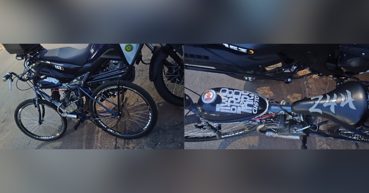 Veículo motorizado sem equipamentos obrigatórios foi removido ao pátio após fiscalização da GCM. Foto — Guarda Municipal de Itabirito.