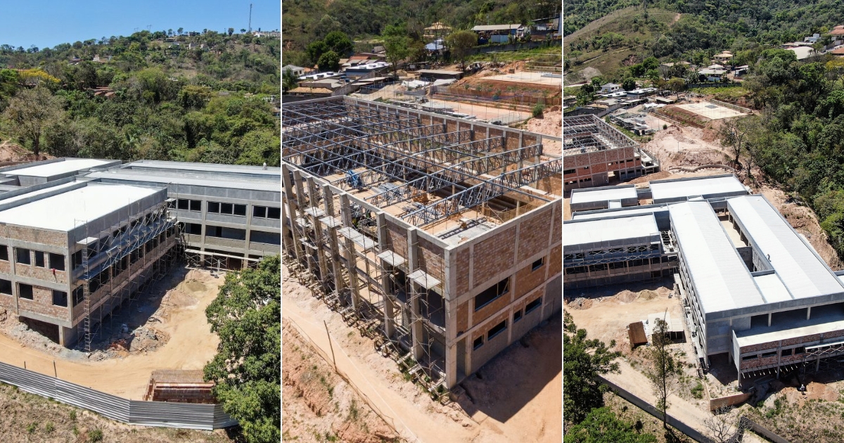 Infraestrutura moderna e espaços multifuncionais marcam novo centro educacional em construção em Itabirito. Foto — Prefeitura de Itabirito.