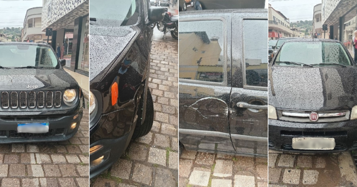 Colisão entre veículos mobiliza Guarda Civil na região central da cidade. Foto — Guarda Municipal de Itabirito.