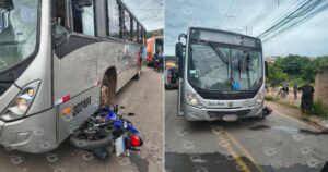 Acidente ocorreu na rua Francisco José de Carvalho, bairro São José, próximo à entrada do Pedra Azul. Fotos cedidas com exclusividade ao Agito Mais.