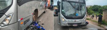 Acidente ocorreu na rua Francisco José de Carvalho, bairro São José, próximo à entrada do Pedra Azul. Fotos cedidas com exclusividade ao Agito Mais.