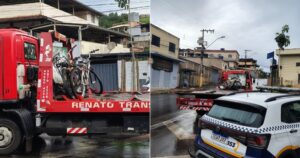 Durante patrulhamento na rua Francisco José de Carvalho, adolescentes de 14 e 15 anos foram flagrados conduzindo ciclomotores artesanais sem capacete e sem itens obrigatórios de segurança. Fotos — cedidas ao Agito Mais.