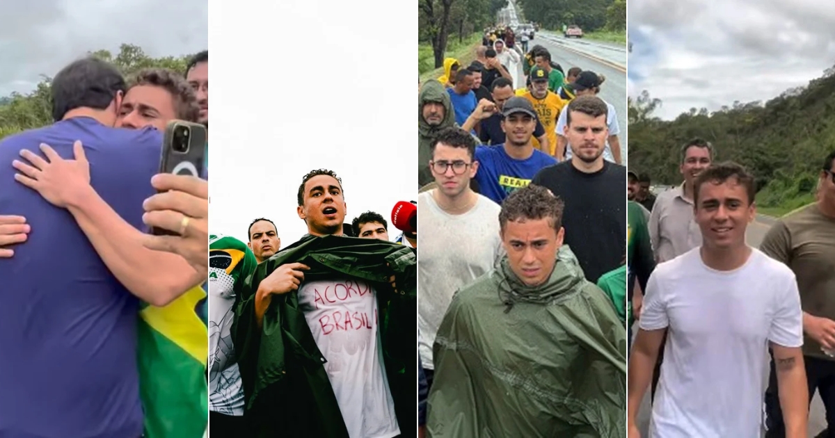 PRF alerta para riscos em marcha política rumo à capital sem aviso prévio. Foto — reprodução Nikolas Ferreira.