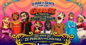 Evento cultural destaca tradição centenária e mistura de blocos, samba e atrações para todas as idades. Imagem — divulgação Prefeitura de Mariana.