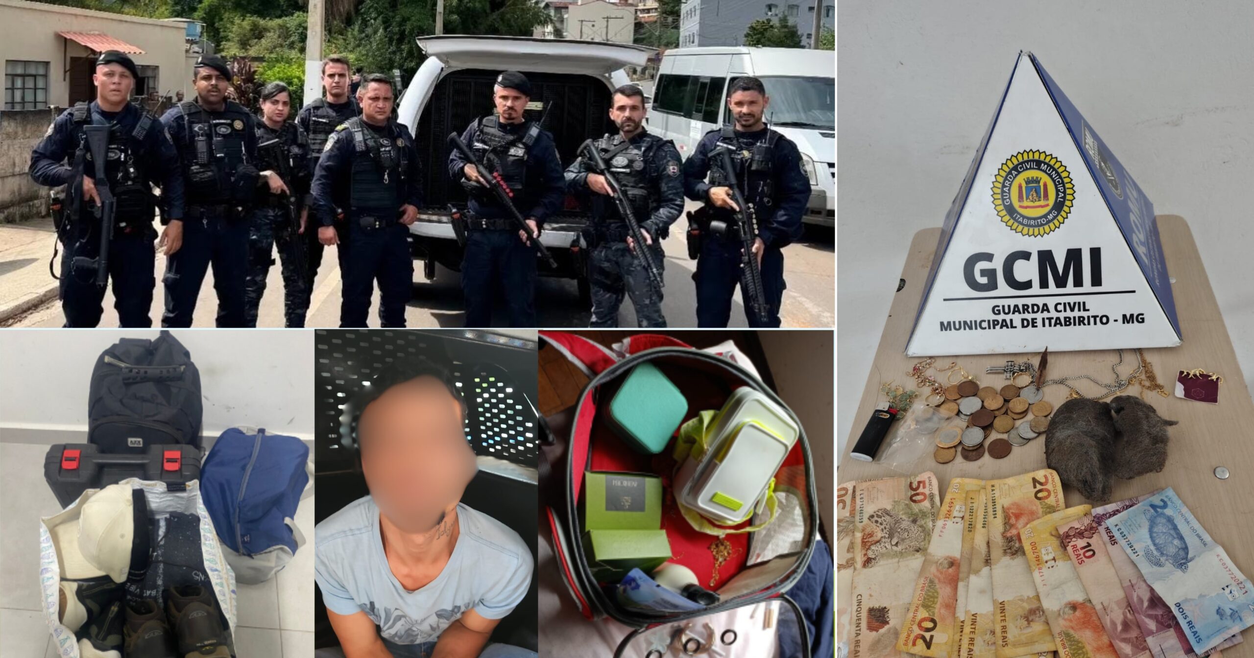 Suspeito de furtos em série é capturado após perseguição intensa em Itabirito. Fotos — cedias ao Agito Mais.