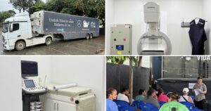 Unidade móvel instalada em parceria com o ICISMEP oferece mais de 330 exames diários e reduz filas na rede pública. Foto — Prefeitura de Mariana.
