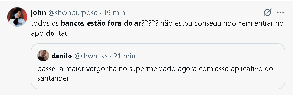 Aplicativos do Itaú, Santander, Nubank e Bradesco ficam fora do ar e somam mais de 10 mil queixas