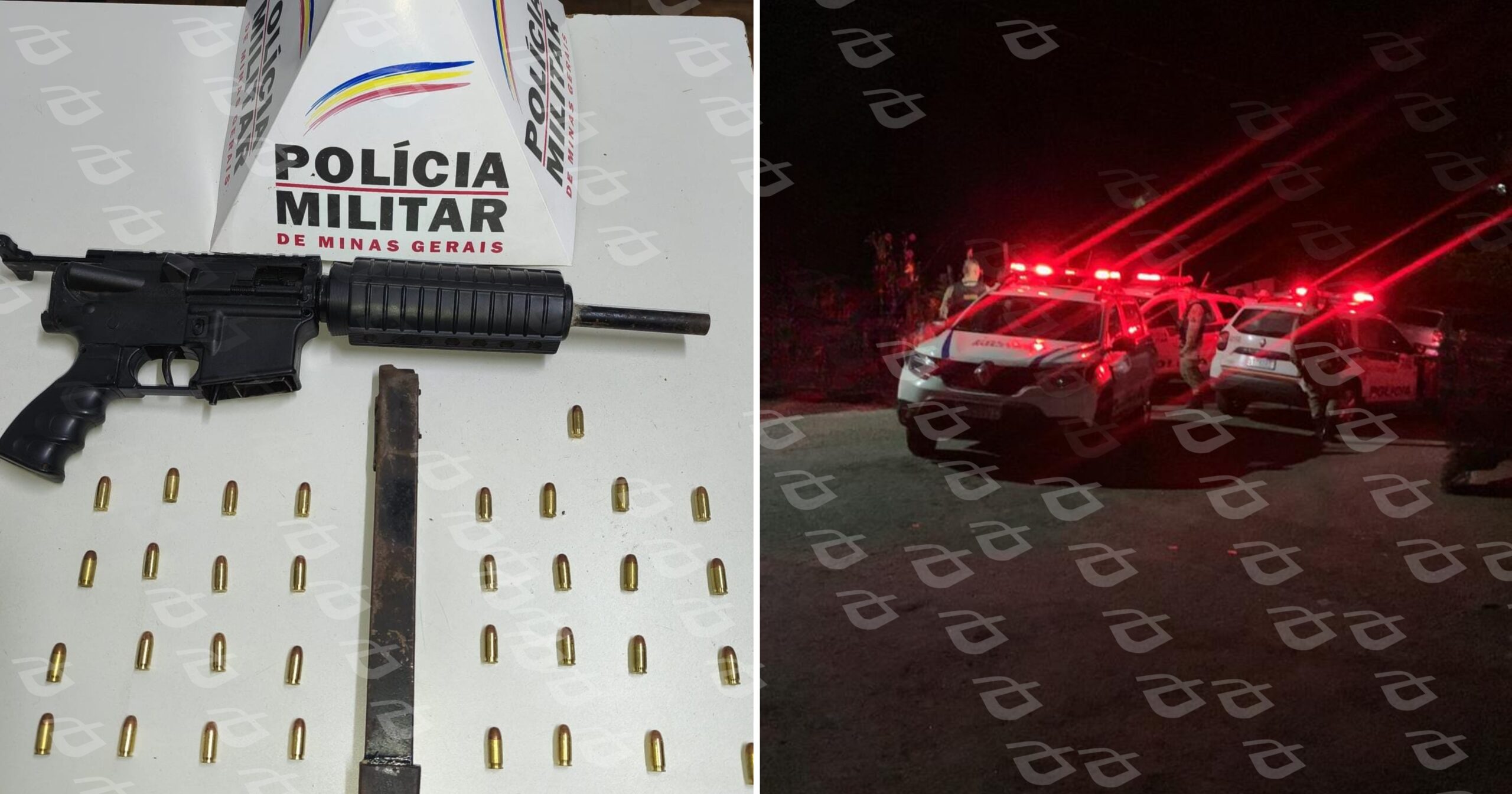 Ocorrência no bairro Floresta terminou com prisão e apreensão de arma de fogo de uso restrito. Fotos — cedidas ao Agito Mais.
