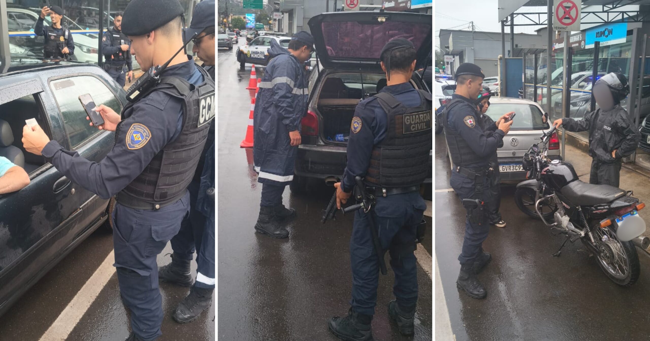Operação da Guarda Civil em Itabirito ocorreu na rua Dr. Eurico Rodrigues, próximo à Praça do Centenário. Fotos — Guarda Municipal.