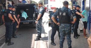 Perseguição intensa termina em prisão no centro comercial de Itabirito. Fotos — Guarda Municipal de Itabirito.