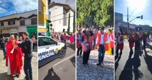 Agentes municipais garantiram segurança e organização durante celebrações religiosas nos bairros Santa Efigênia, Boa Viagem e Centro. Fotos — Guarda Municipal de Itabirito.
