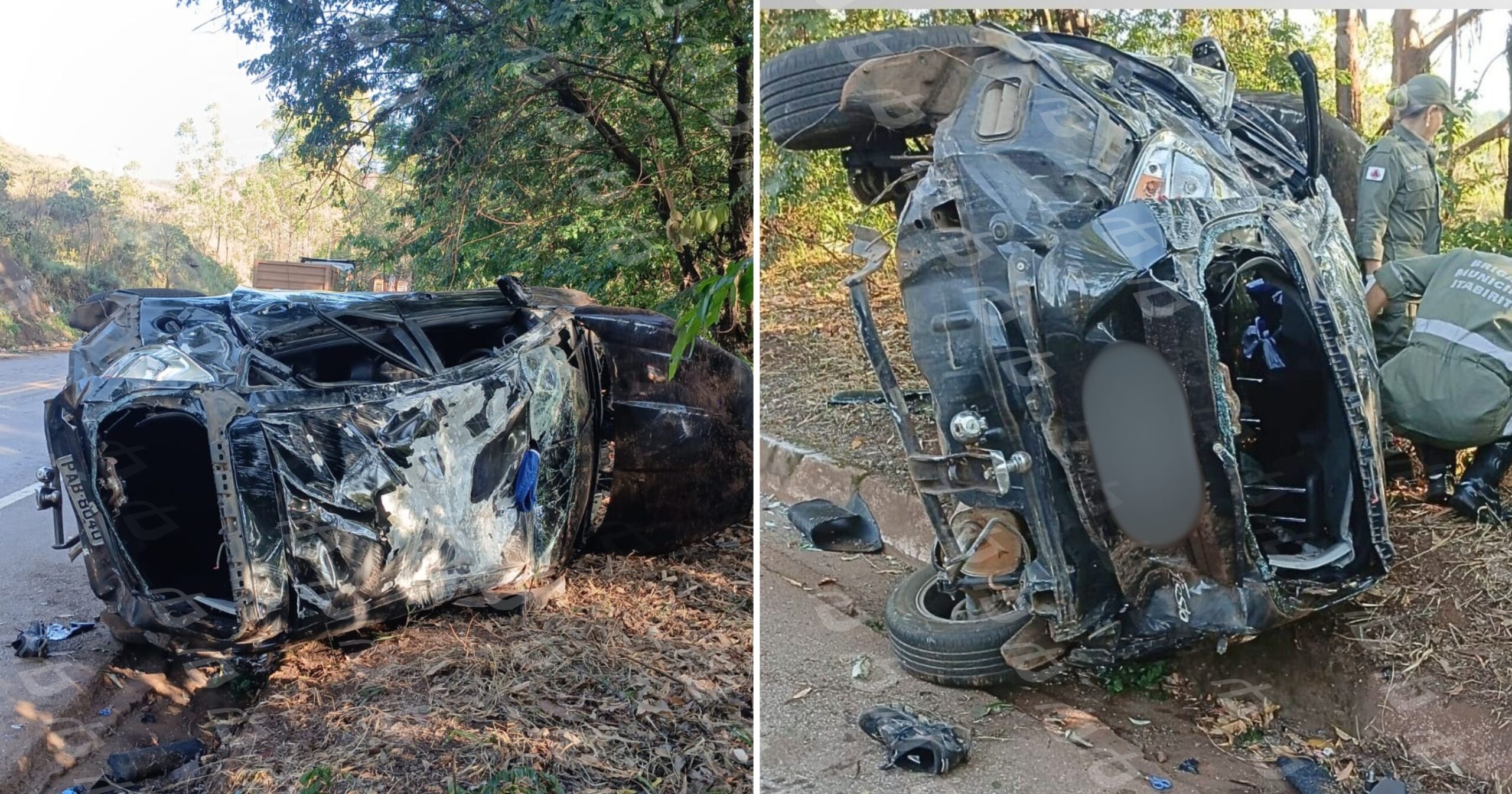 Acidente ocorreu na manhã de sábado; vítimas foram socorridas por Brigada e Samu e levadas à UPA. Foto — cedida ao Agito Mais.