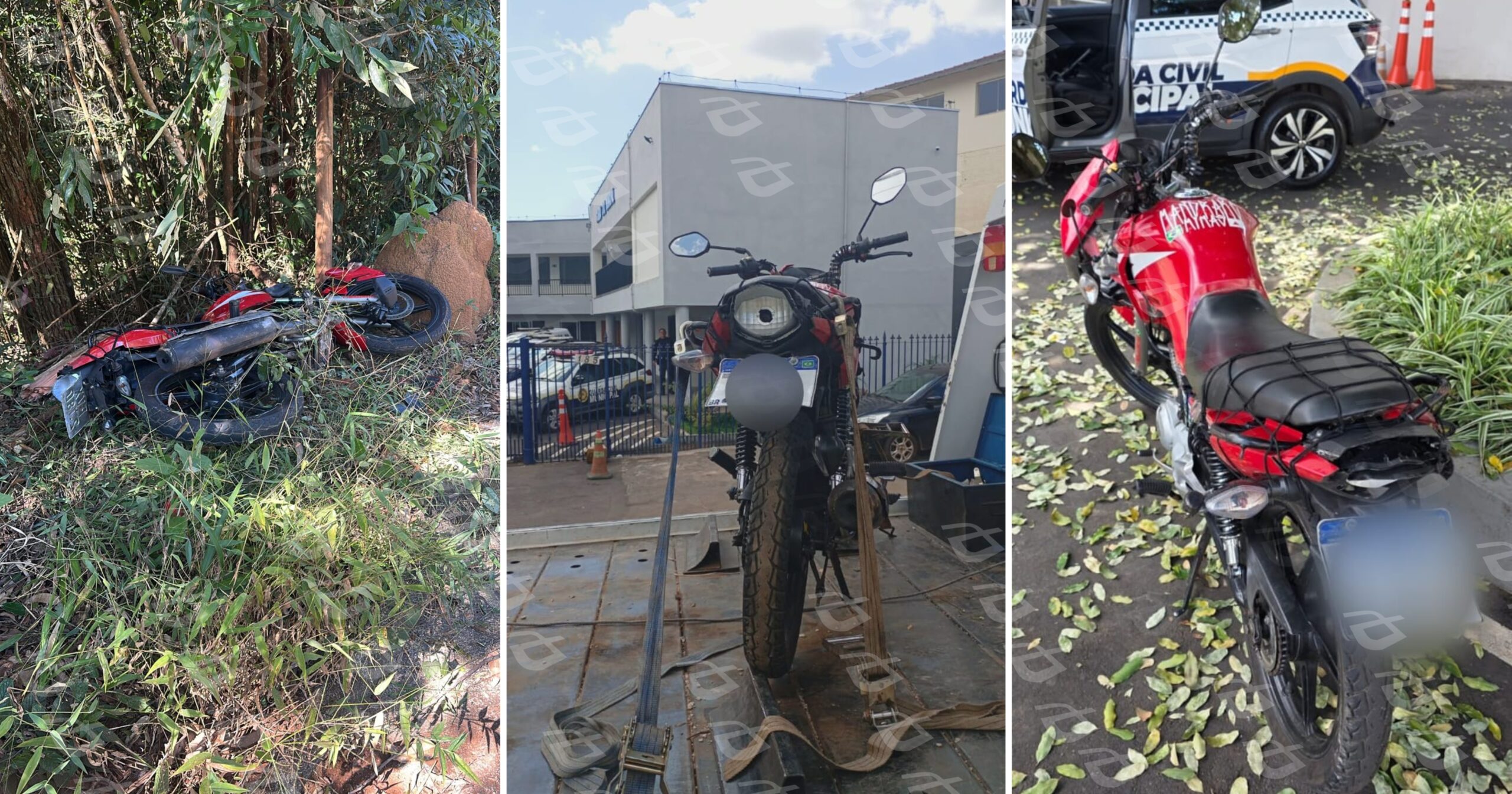 Ação preventiva na zona rural terminou com apreensão da motocicleta e atendimento médico ao condutor. Fotos — cedidas ao Agito Mais.