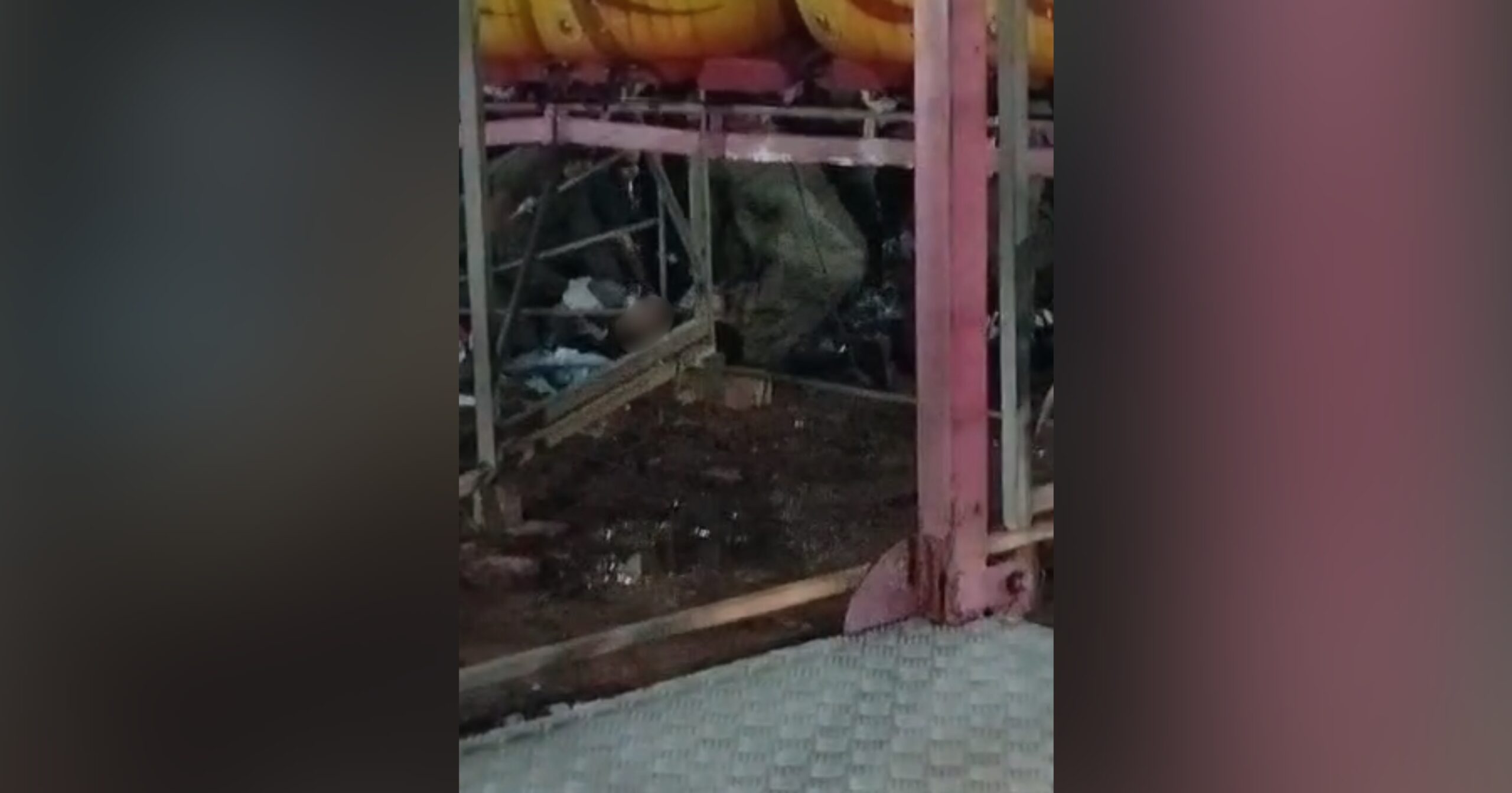 Acidente ocorreu no brinquedo “minhocão” na noite de sábado; Brigada Municipal, Samu e Polícia Militar foram acionados. Foto — reprodução grupos de WhatsApp.