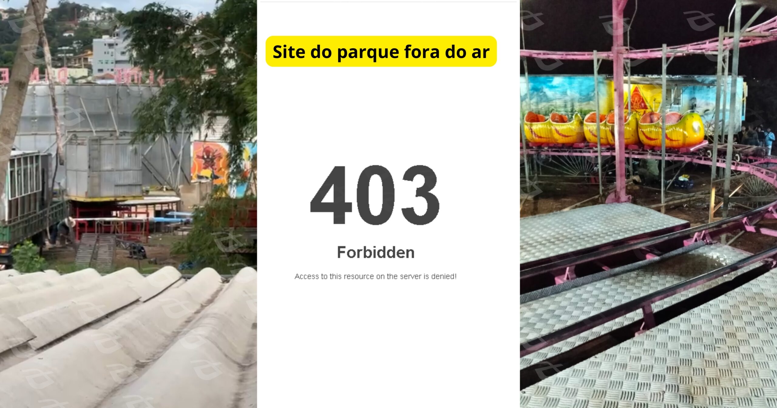 Acidente no “Minhocão” expõe falhas de segurança e gera crise de imagem para humorista associado ao parque. Imagens — cedias ao Agito Mais e print.