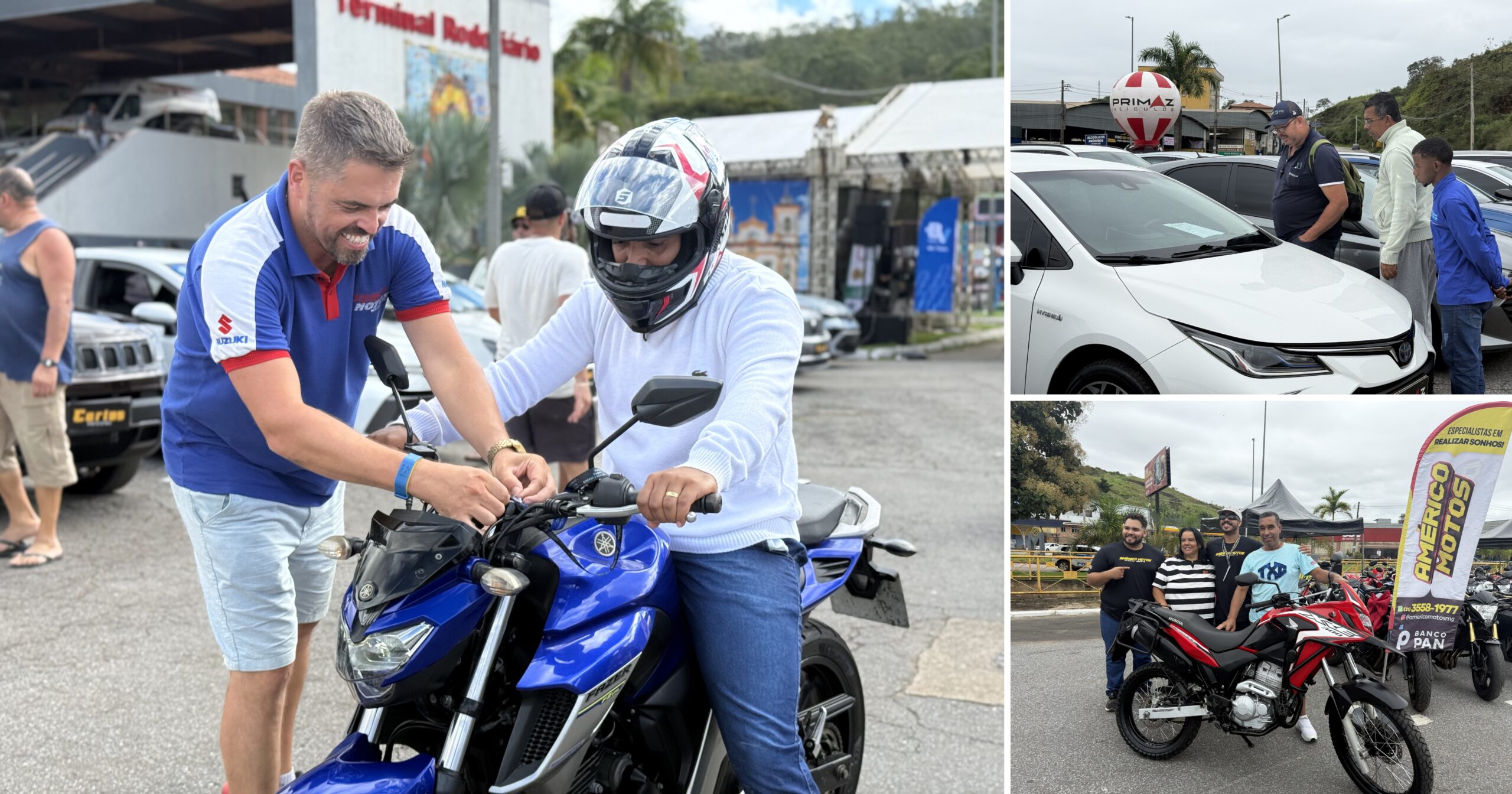 Evento realizado no estacionamento do Terminal Rodoviário movimentou o comércio automotivo e atraiu compradores da cidade e região. Fotos — Prefeitura de Mariana.