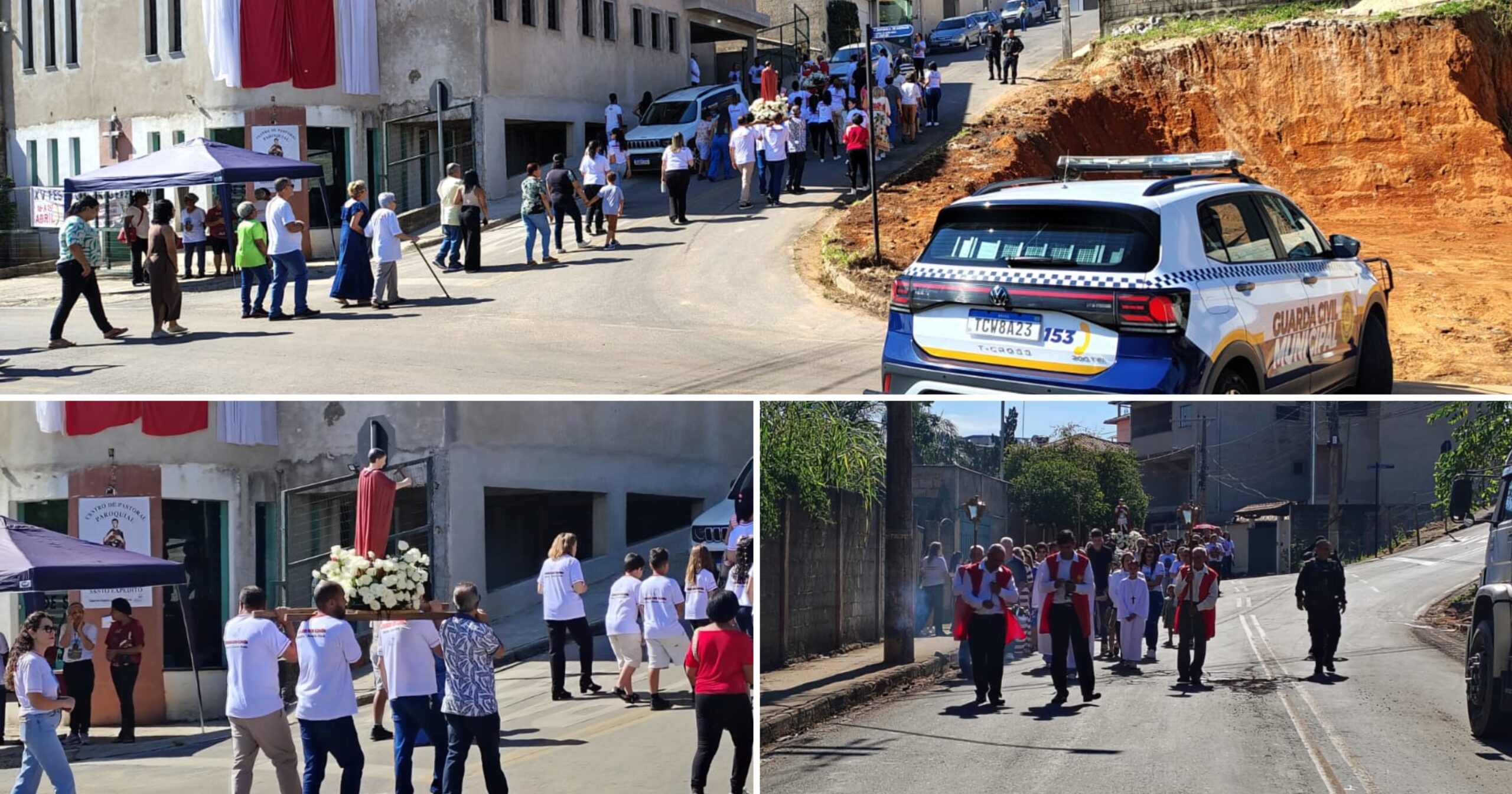 Cerca de 150 pessoas participaram do evento religioso, acompanhado pela Guarda Municipal para assegurar segurança viária e organização do fluxo de veículos. Fotos — cedidas ao Agito Mais.