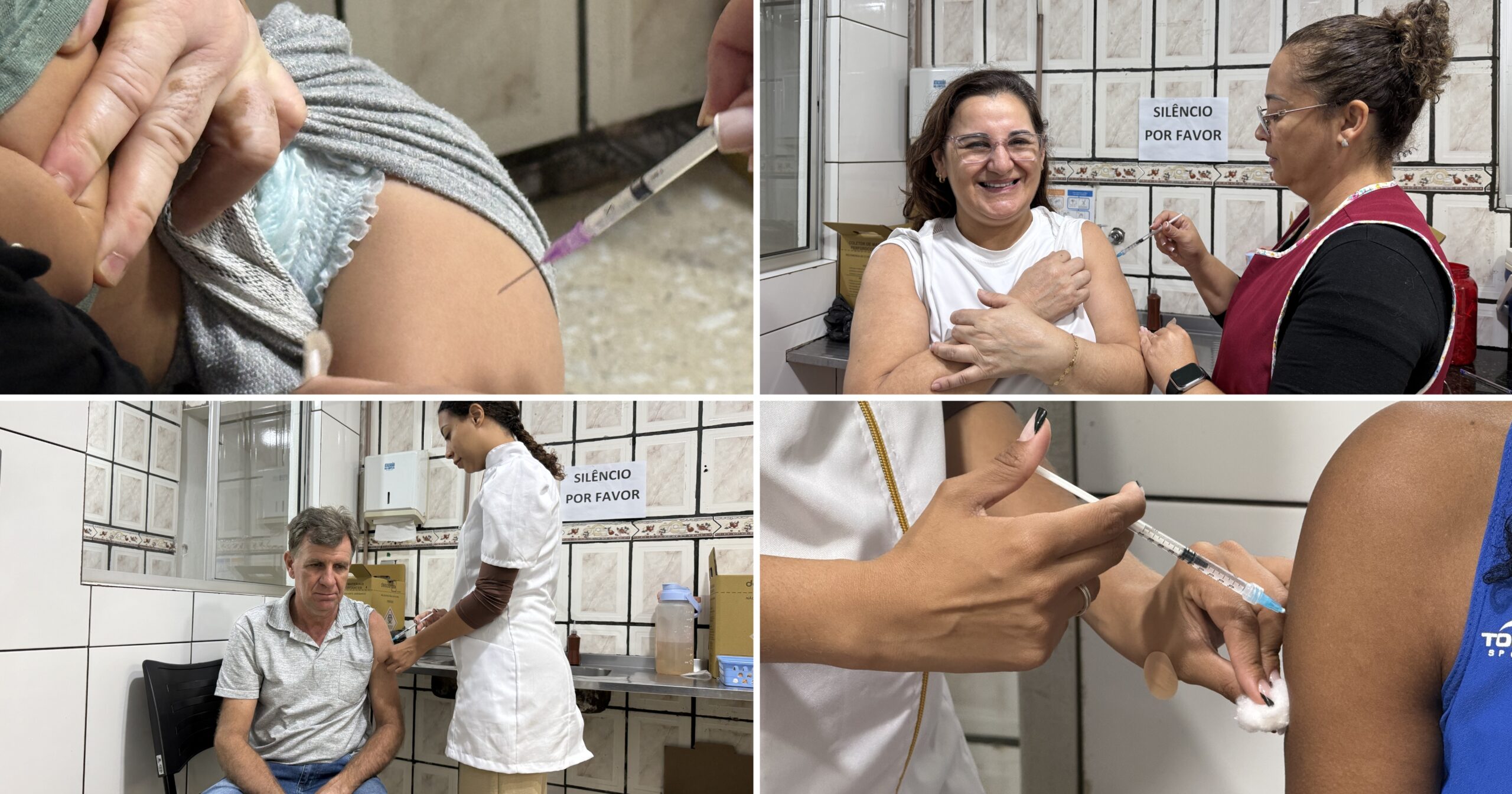 Imunização acontece na Central de Vacinas e em unidades de saúde dos bairros, de segunda a sexta-feira. Fotos — Prefeitura de Mariana.