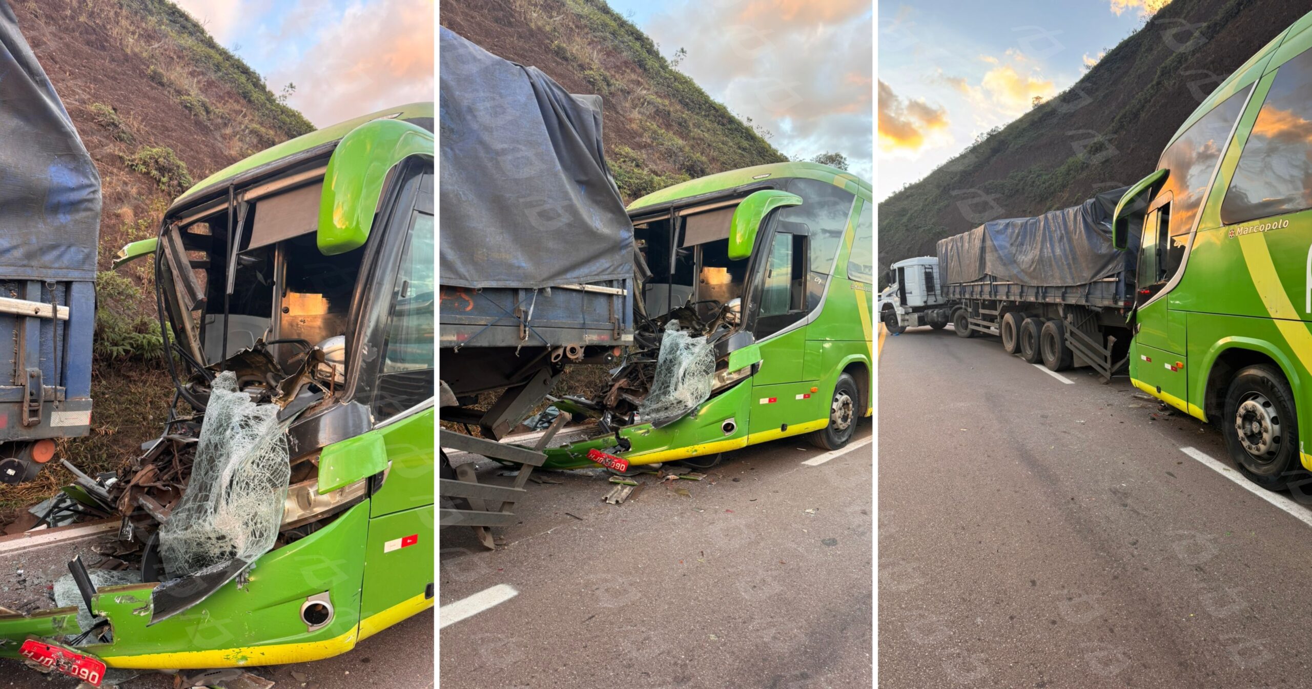 Colisão ocorreu no feriado de 1º de maio; Brigada Municipal de Itabirito retirou passageiros pela janela devido à porta emperrada. Fotos — cedidas ao Agito Mais.