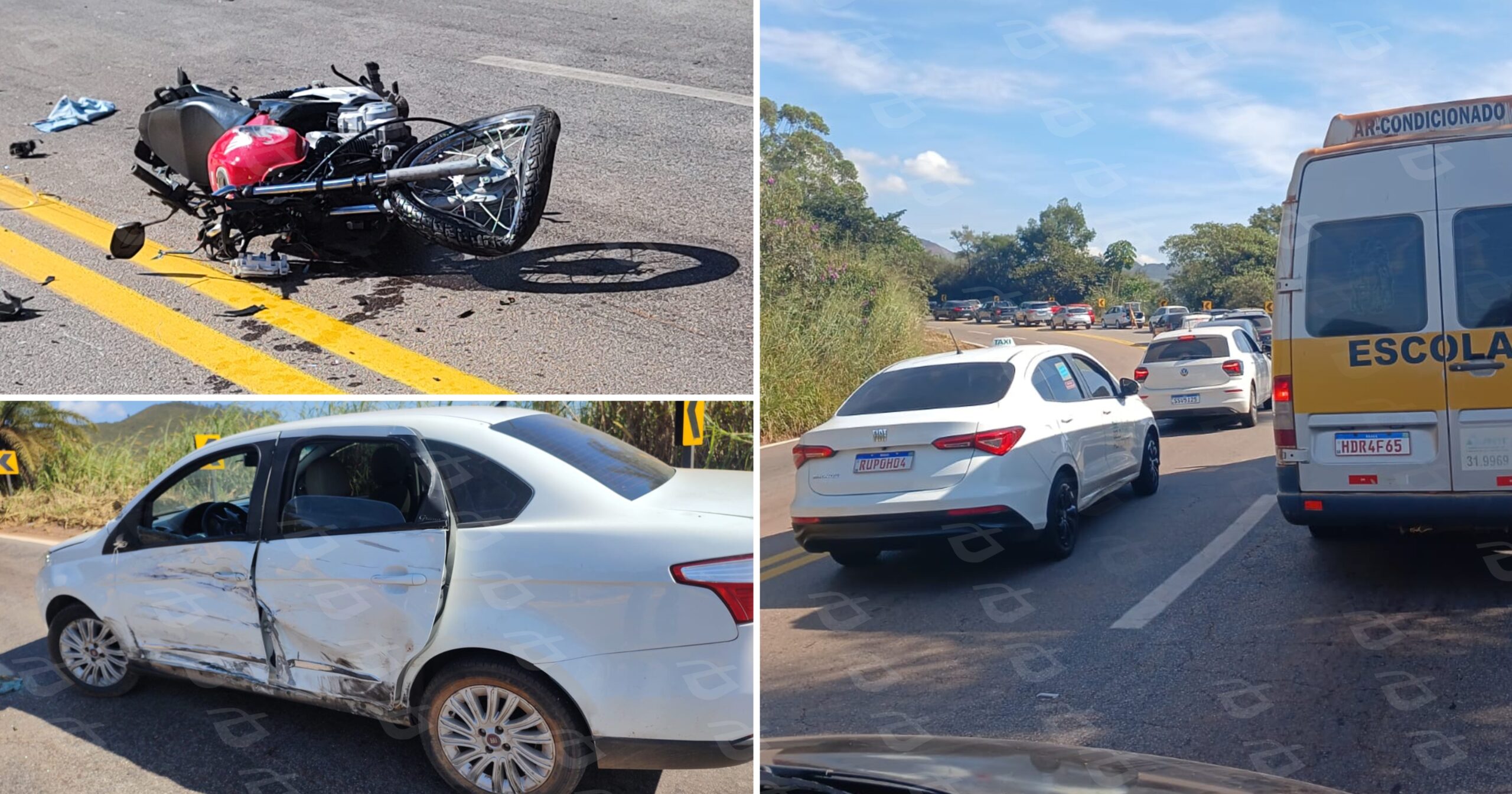 Acidente na Serra da Santa, em Itabirito, deixou casal de Ribeirão das Neves com fraturas e lacerações. Fotos — cedidas ao Agito Mais.