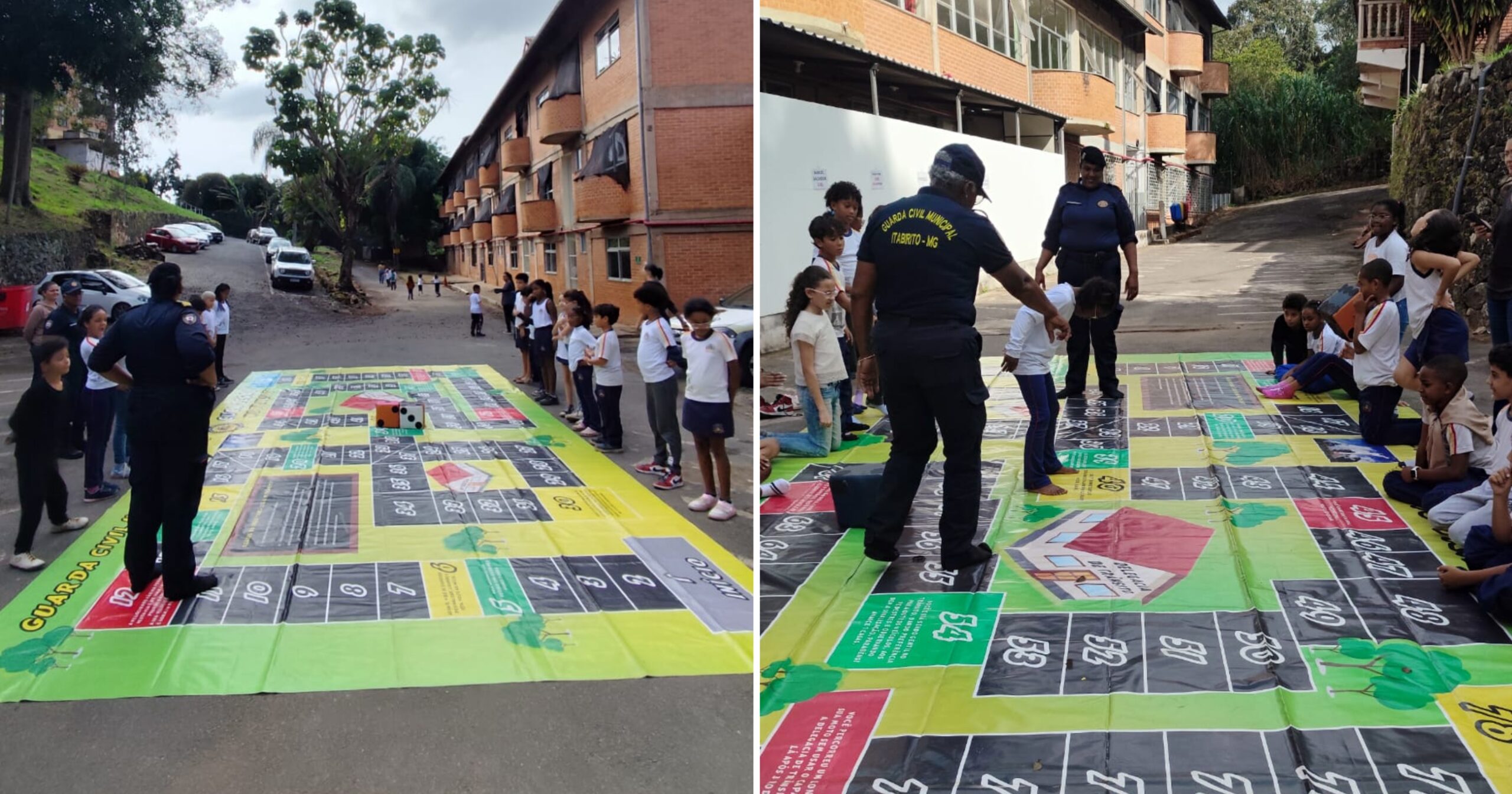 A Guarda Civil Municipal de Itabirito levou educação de trânsito ao 4º ano do Ensino Fundamental com apoio da Inspetora Lucilene e das guardas CE Vanda e CE Silva. Fotos — Guarda Municipal de Itabirito.